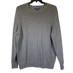 Croft & Barrow Men's size Large Gray crew neck knit sweater long sleeve pull on